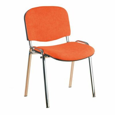 Konferenční židle ISO Velours Chrom, oranžová