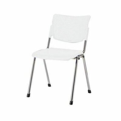 Plastová jídelní židle MIA Chrom, bílá