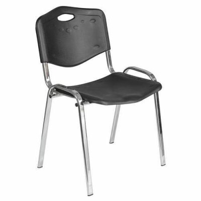 Plastová jídelní židle ISO Chrom, černá
