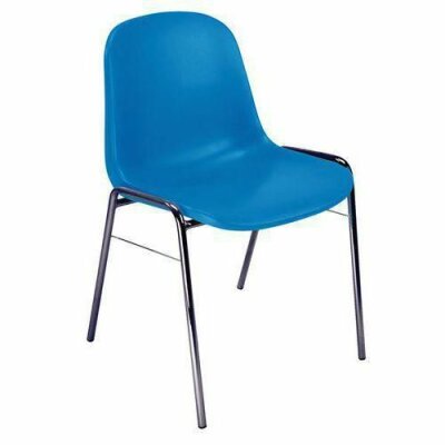 Plastová jídelní židle Manutan Expert Chaise, modrá