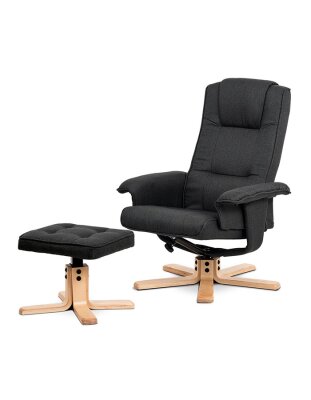 Relaxační křeslo s taburetem TV-5010 tmavě šedé
