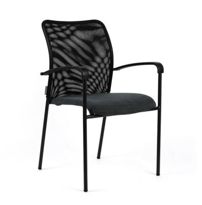 Konferenční židle Triton Black SL, černá konstrukce, šedý sedák