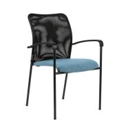 Konferenční židle Triton Black SL, černá konstrukce, modrý sedák