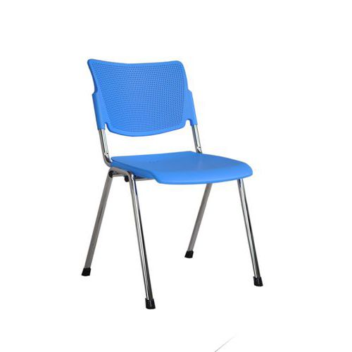 Plastová jídelní židle MIA Chrom, červená - 2