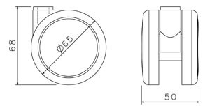 Kolečko TREND 65 mm pogumované (sada 5 ks) - 1