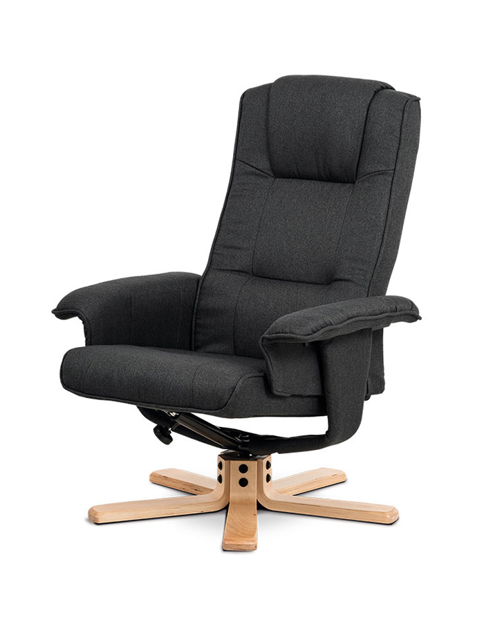 Relaxační křeslo s taburetem TV-5010 tmavě šedé - 1